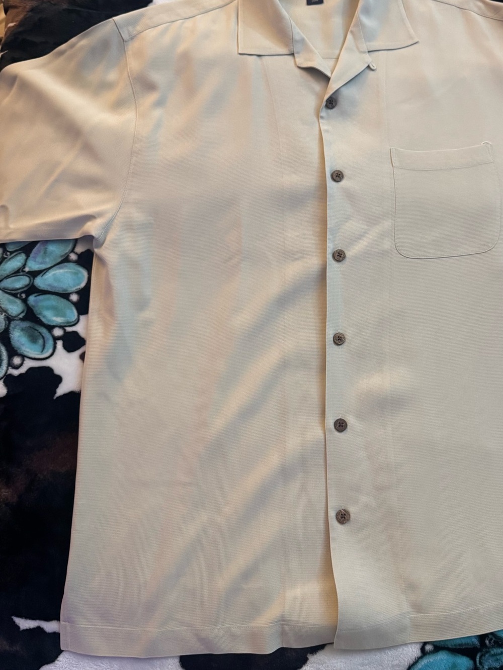 Tommy Bahama Cream Short-Sleeve Button-Down Camp Shirt